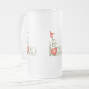 Herz für Weihnachten Mattglas Bierglas