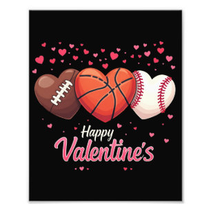 Herz Fußball Basketball Baseball Valentinstag Fotodruck