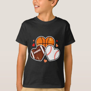Herz Fußball Basketball Fußball Valentinstag Sport T-Shirt