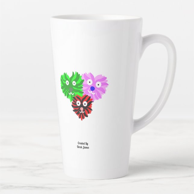 Herz Fuzzies Große Latte Tasse (Rechts)