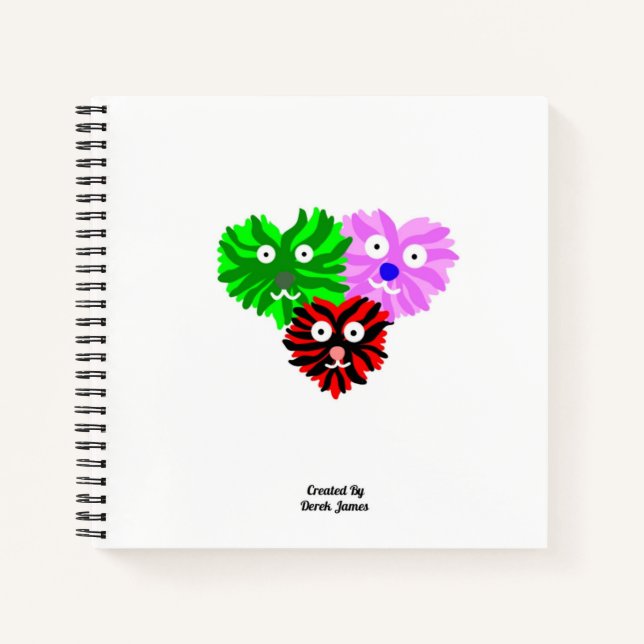 Herz Fuzzies Spiral Notebook Notizbuch (Vorderseite)