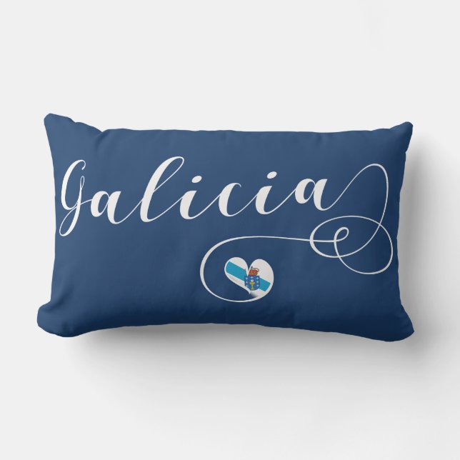 Herz Galicia Flag, Galizisch, Galiza Kissen Für Draußen (Vorderseite)