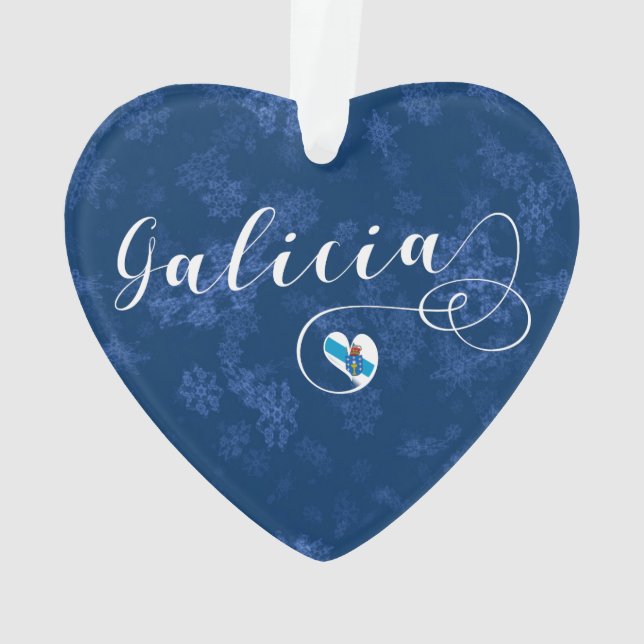 Herz Galicia Flag, Galizisch, Galiza Ornament (Rückseite)