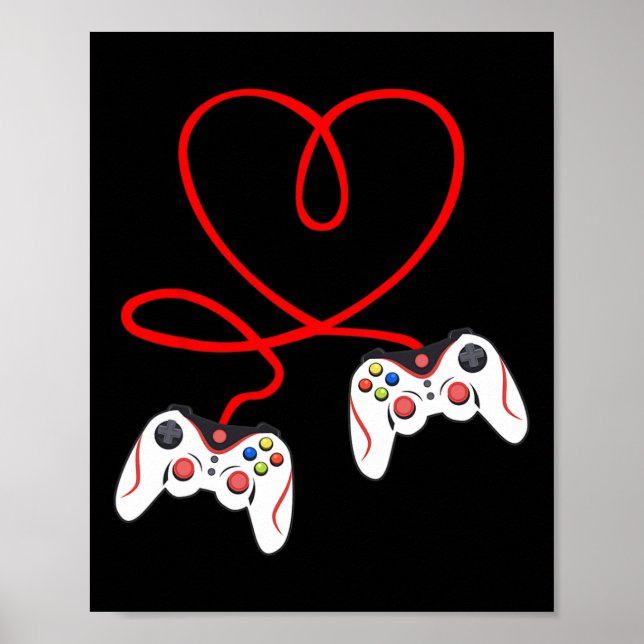 Herz Game Controller Video-Spieler Gaming Valenti Poster (Vorne)