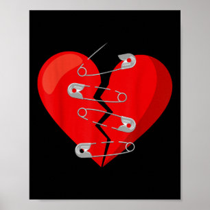 Herz gebrochen &Amp; Buttone zur Sicherheit Anti V Poster