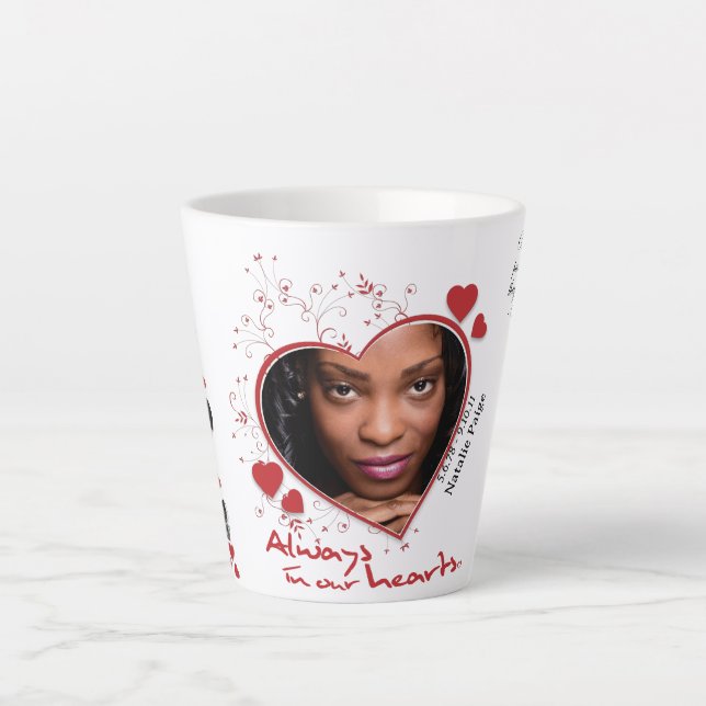 Herz-Gedenkstätte Keepake Milchtasse (Vorderseite)