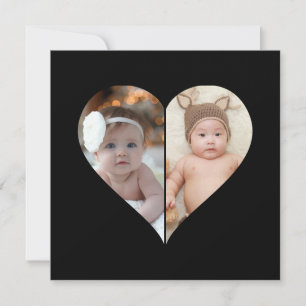 Herz geformt 2 Foto Collage Ankündigung
