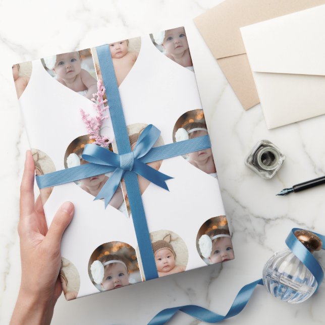 Herz geformt 2 Foto Collage Geschenkpapier (Schenken)