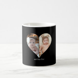 Herz geformt 2 Foto Collage Kaffeetasse