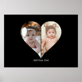 Herz geformt 2 Foto Collage Poster