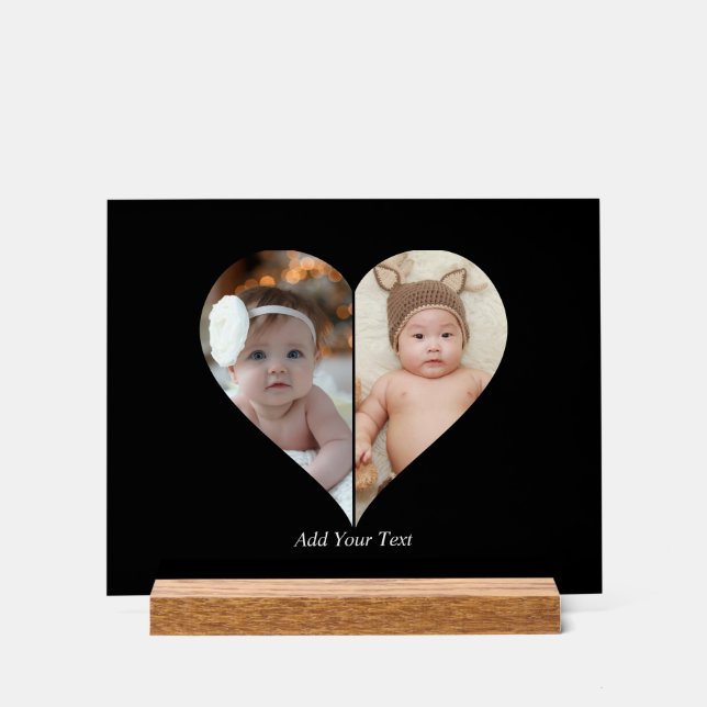 Herz geformt 2 Foto Collage Poster (Vorderseite)