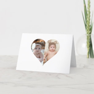 Herz geformt 2 Foto Collage Poster Ankündigung