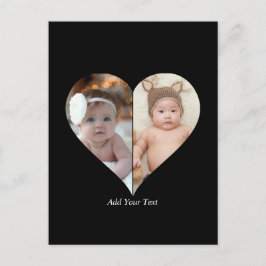 Herz geformt 2 Foto Collage Postkarte