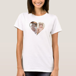Herz geformt 2 Foto Collage T-Shirt