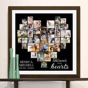 Herz geformt 36 Foto Collage Beerdigung Platz Poster