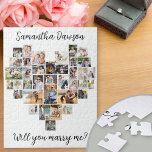 Herz geformt 36 FotoCollage wirst du mich heiraten<br><div class="desc">Heart Shaped Foto Collage Puzzle mit 36 Ihrer Lieblings-Fotos. Der Name Ihres Partners und "Werden Sie mich heiraten?" werden in handgeschriebener Schrift geschrieben, und die Bildvorlage wird in Set gesetzt, um Ihre Fotos automatisch in Herzform anzuzeigen. Die Collage verwendet vertikale, quadratische und landschaftliche Foto. Wenn Sie Probleme mit der Bildplatzierung...</div>