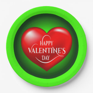Herz geformt 3d Rote Liebe Symbol-50420 Pappteller