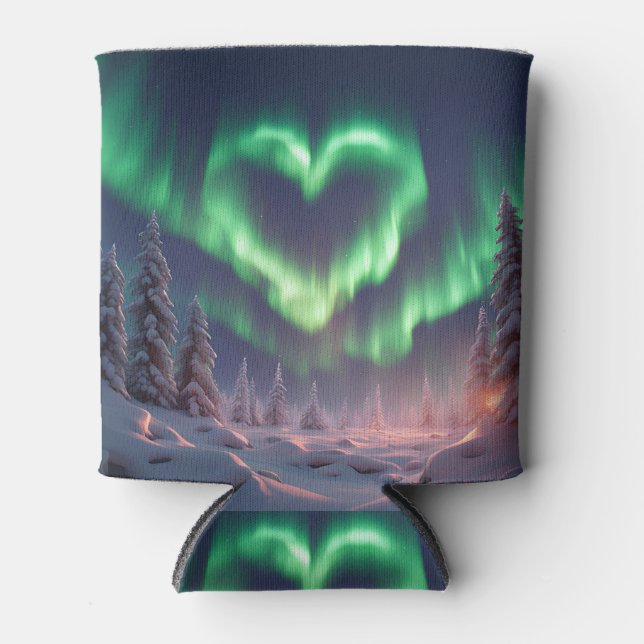 Herz geformt Aurora Borealis Dosenkühler (Vorderseite)