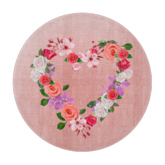 Herz geformt BlumenBouquet der Liebe Schneidebrett