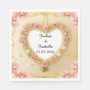 Herz geformt floraler Rahmen Serviette