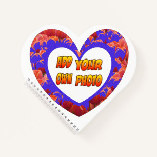 Herz geformt Kust. Foto Graphic Tulips Notebook Notizbuch