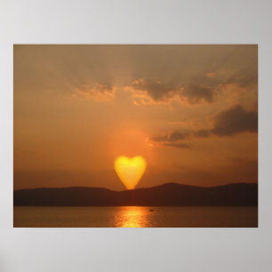 Herz geformt Sun Print Poster