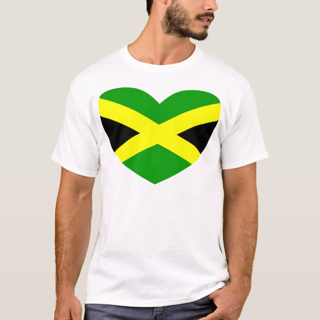 Herz-geformte Flagge von Jamaika T-Shirt (Vorderseite)
