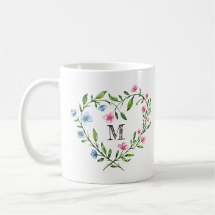 Herz-geformter BlumenKranz Kaffeetasse