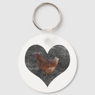 Herz-geformter Huhn-Schlüsselanhänger Schlüsselanhänger