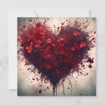 Herz gefüllt mit Bursting Red Blume