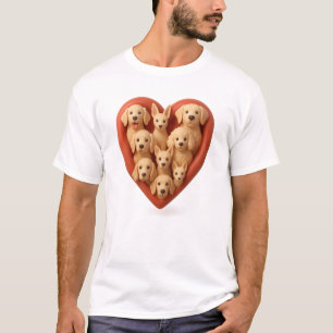 Herz gefüllt mit Hunden - 3D Hund Lover Herzdesign T-Shirt