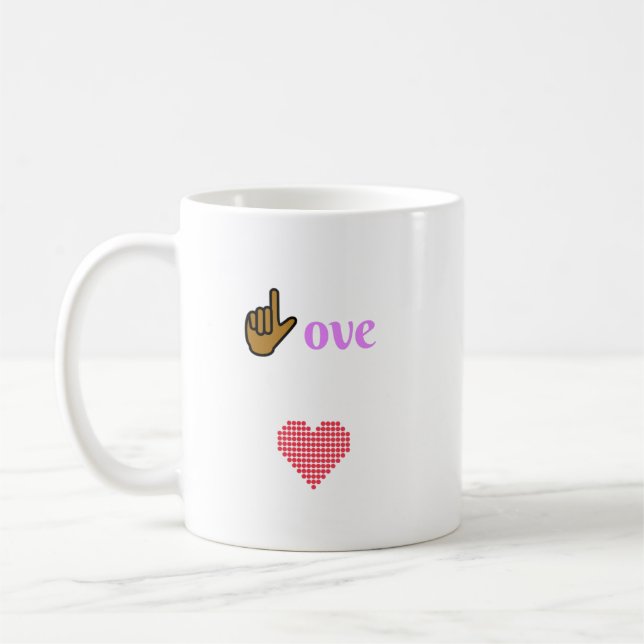 Herz gefüllt mit Liebe Kaffeemaschine Tasse (Links)