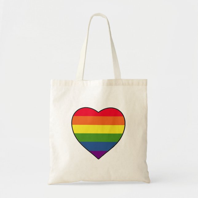 Herz gefüllt mit Regenbogenfarben Tragetasche (Vorne)