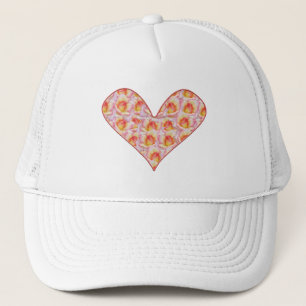 Herz gefüllt mit rosa Rosen Custom Hats Truckerkappe