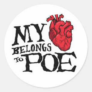 Herz gehört Poe-Aufkleber Runder Aufkleber