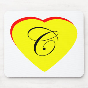 Herz Gelb Rot C Hochzeit Einladung MUSEUM Z Mousepad