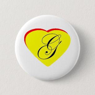Herz Gelb Rot G Hochzeit Einladung MUSEUM Z Button