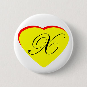 Herz Gelb X Hochzeit Einladung MUSEUM Z Button