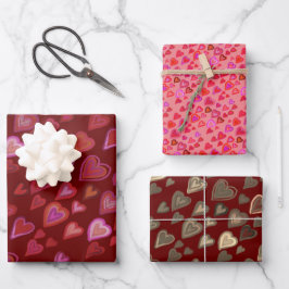 Herz-Geschenk-Tags Geschenkpapier Set