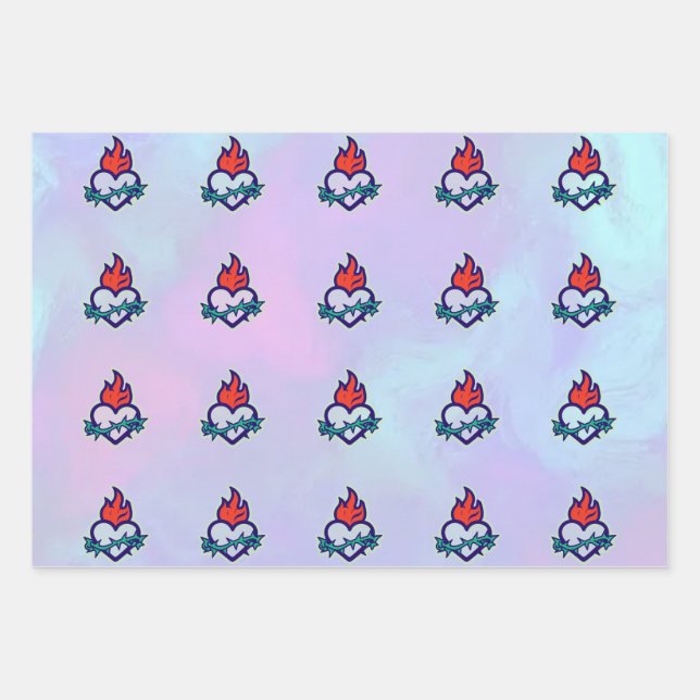 Herz Geschenkpapier Set (Vorderseite)