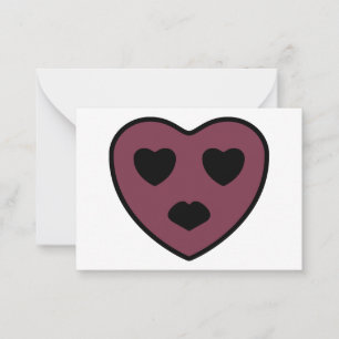Herz-Gesicht-Pout Mitteilungskarte