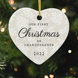 Herz gestalten Erste Weihnachten als Großeltern Keramik Ornament