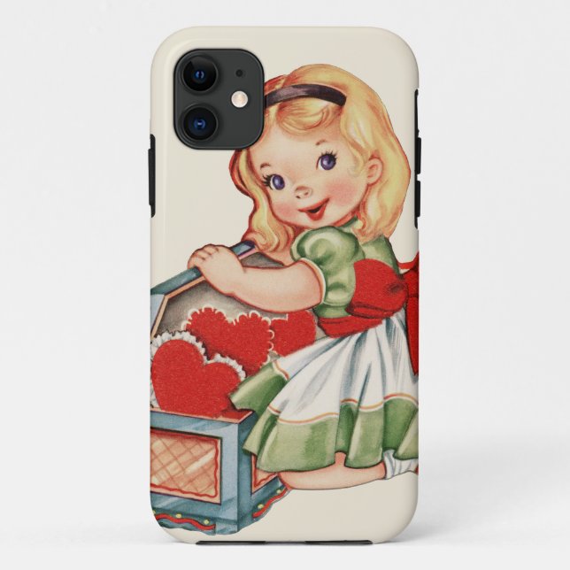 Herz Girl Child Retro Niedliche Kinder Case-Mate iPhone Hülle (Rückseite)