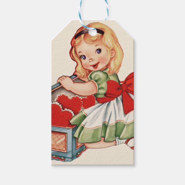 Herz Girl Child Retro Niedliche Kinder Geschenkanhänger (Vorderseite)