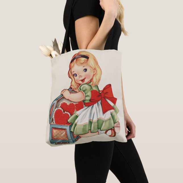 Herz Girl Child Retro Niedliche Kinder Tasche (Von Nahem)