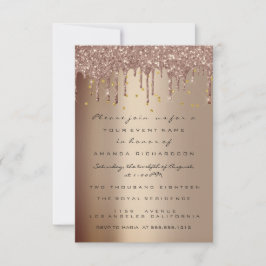 Herz Glitzer Tropfen Rose Mütter Tee Party Einladung