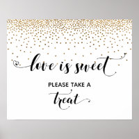 Herz & Gold Liebe ist Sweet Dessert Table Sign