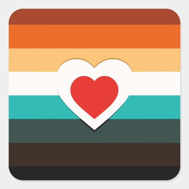 Herz Gradient Quadratischer Aufkleber (Vorderseite)