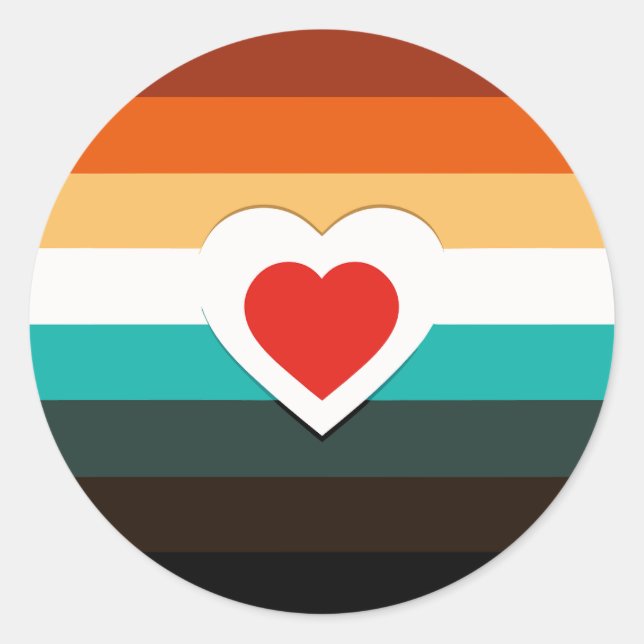 Herz Gradient Runder Aufkleber (Vorderseite)