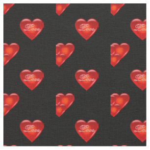 Herz/Groß/Klein rotes Herz/Liebe/Schwarz Stoff
